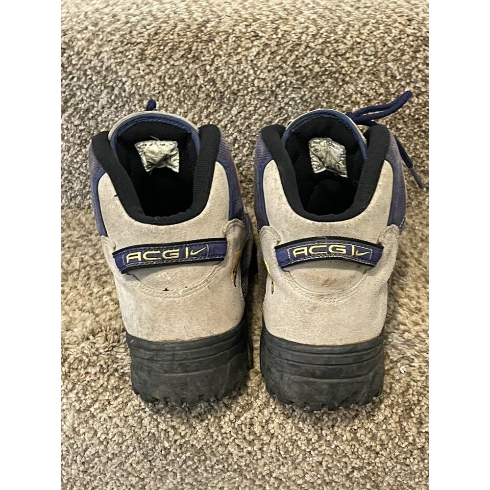 Vintage 90's Nike ACG Hiking Boots Brown Leather Blue Purple Nylon Women’s 11 - Picture 3 of 6